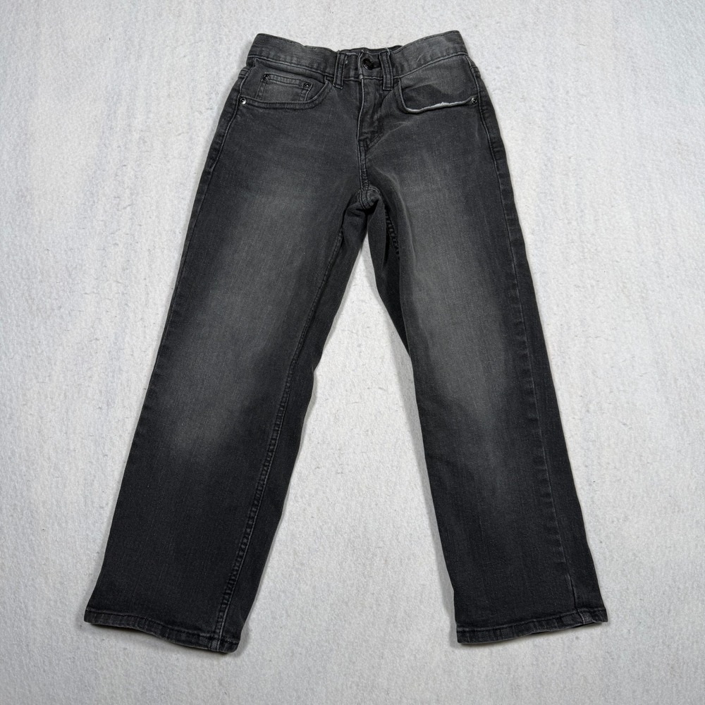 Wonder Nation Kids Relaxed Fit Jeans Washed Black Denim Size 8